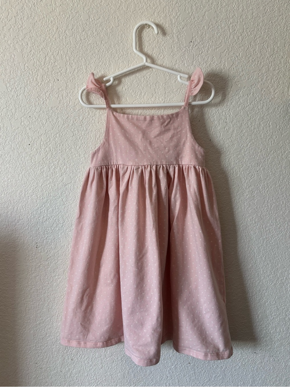 Rachel Zoe Toddler Girls Pink Polka Dot Bow Ruffle Shoulder Sundress Size 5T